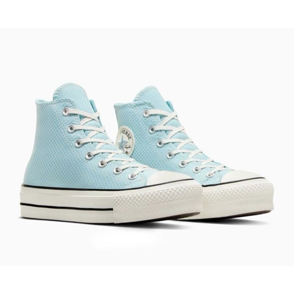 Converse Women Size 6.5 Chuck Taylor All Star Lift Hi Sneaker Infinity Pool Blue - Picture 2 of 10